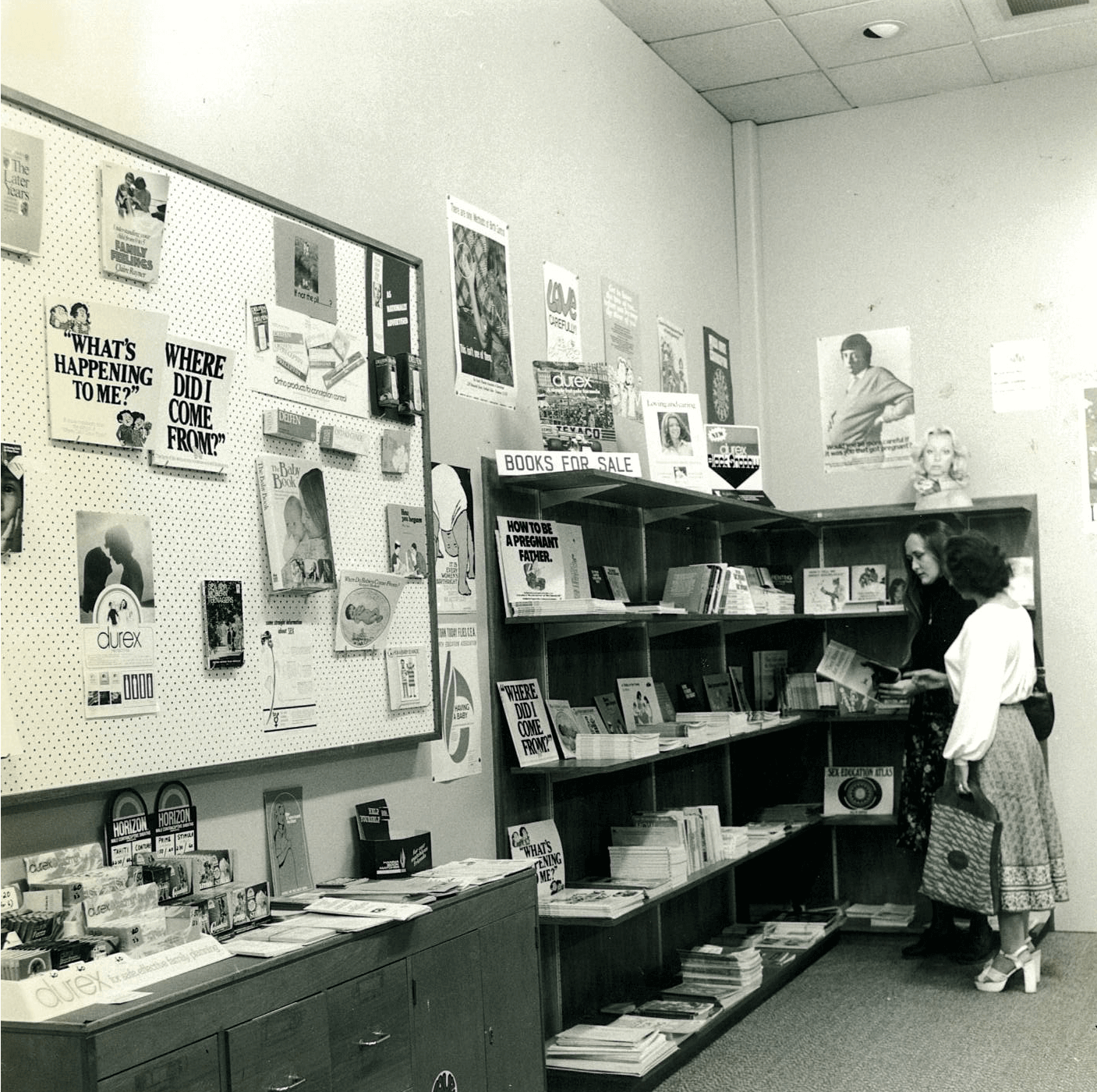 Family Planning Queensland shop in the 1970s