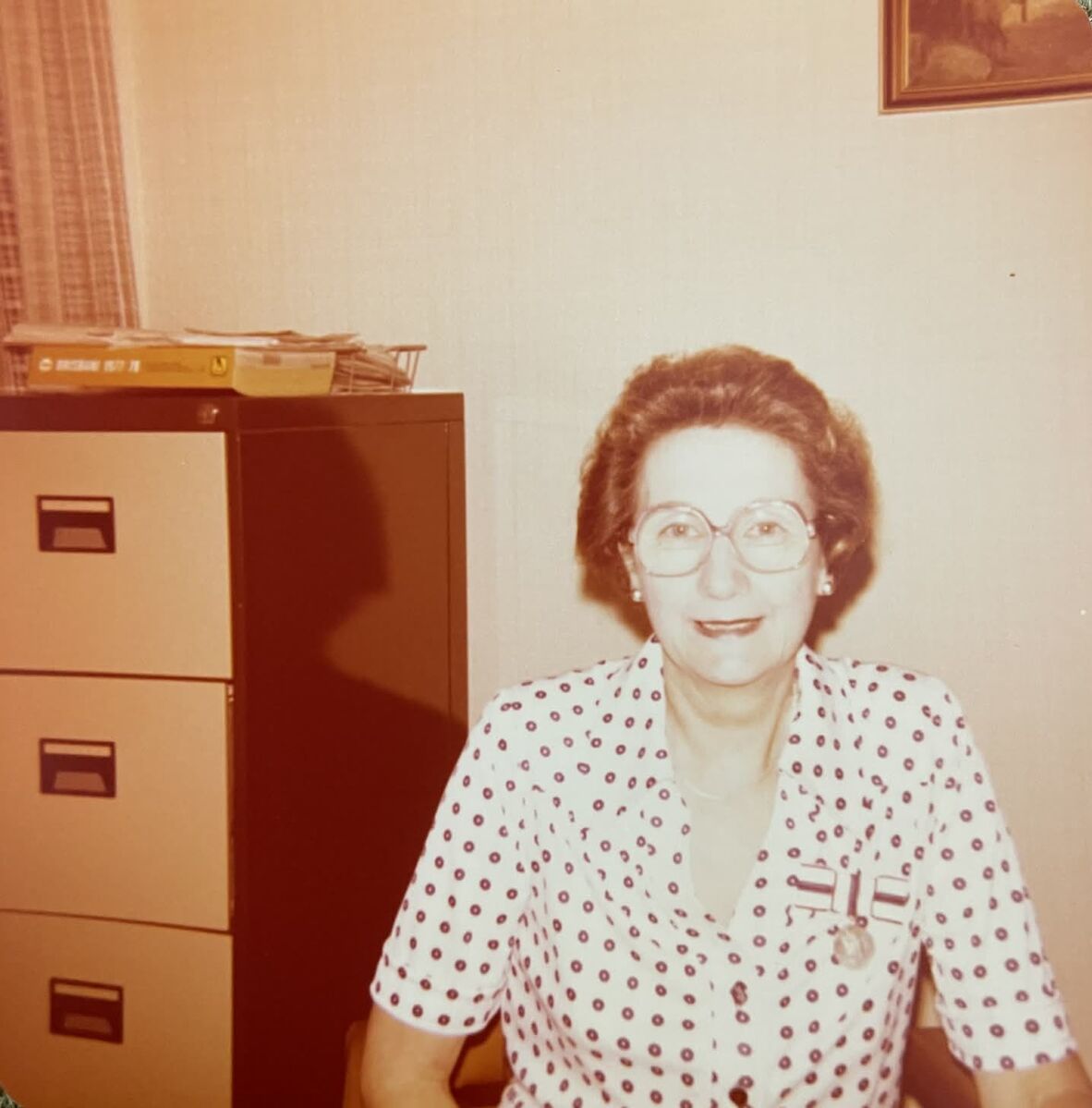 Marjorie Millburn at the Family Planning Association of Queensland in the 1970s.